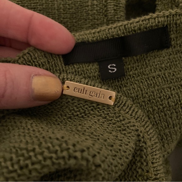 CULT GAIA Serita sleeveless cut out knit olive green midi dress size small - Picture 6 of 9